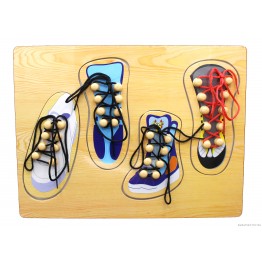 Пазл-шнуровка "Обувь" (4 ботинка)